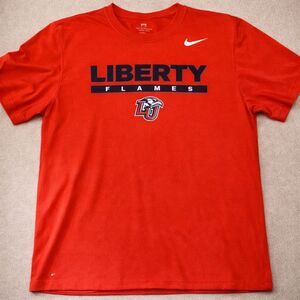 NIKE DRI FIT LIBERTY FLAMES T SHIRT MENS XXL RED NCAA GRAPHIC
